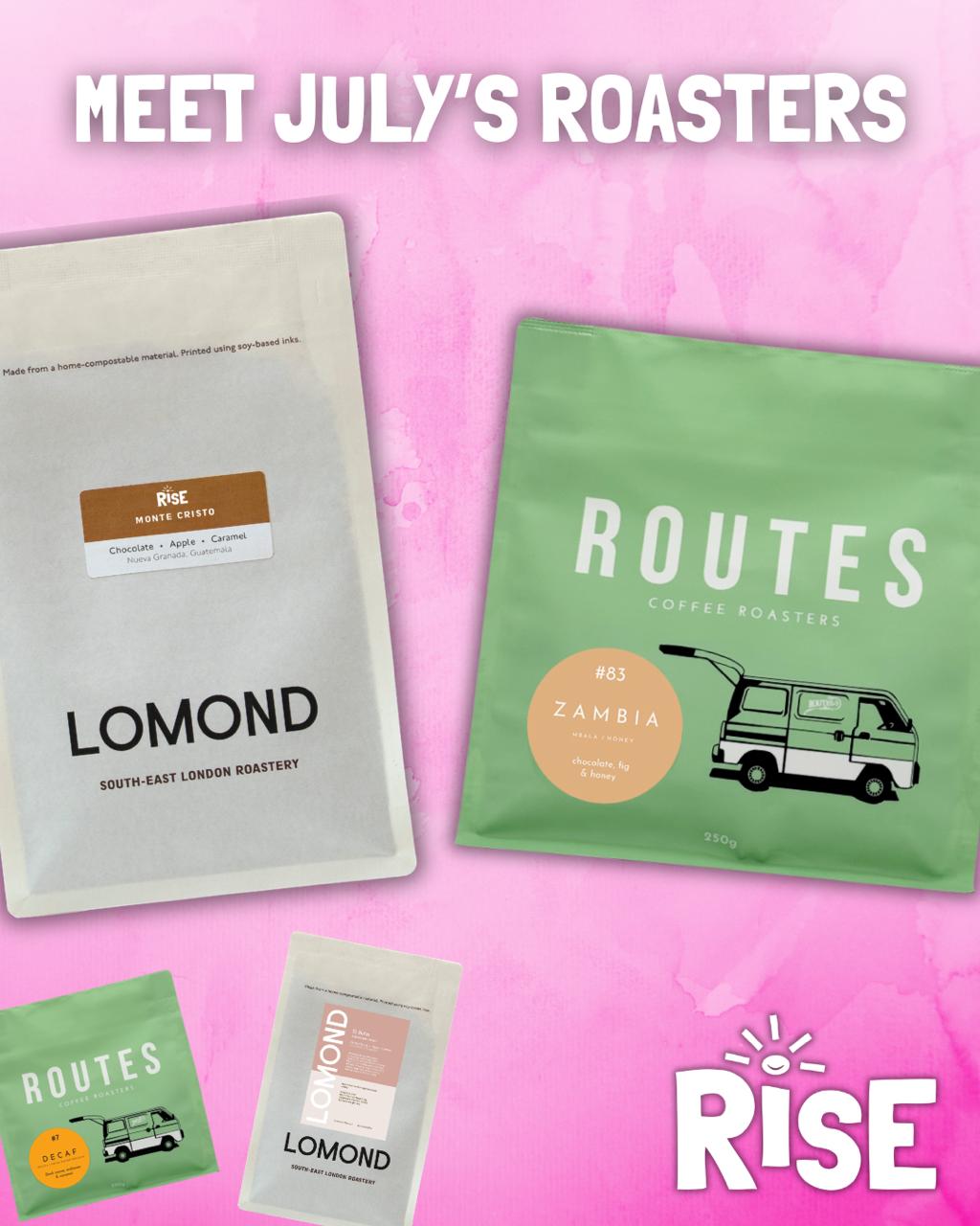 July RISE coffee box
